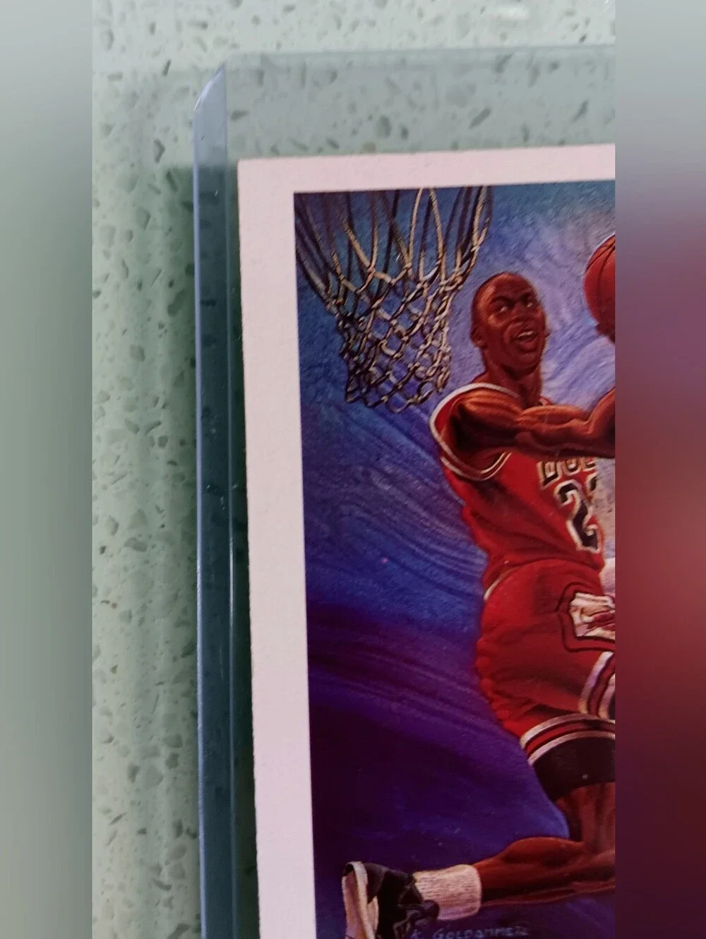 1990-91 NBA Hoops Michael Jordan Art Team Card Checklist #358 Bulls